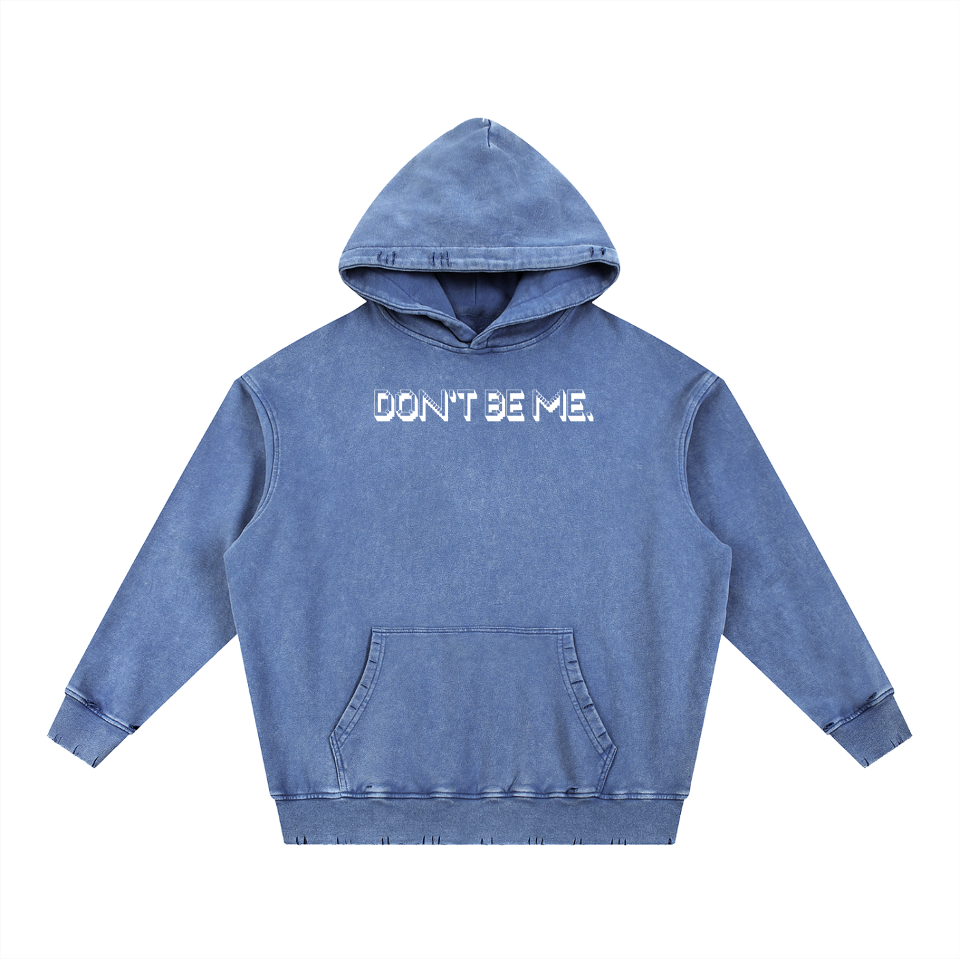 Snow Wash Hand-Frayed Heavyweight  Hoodie