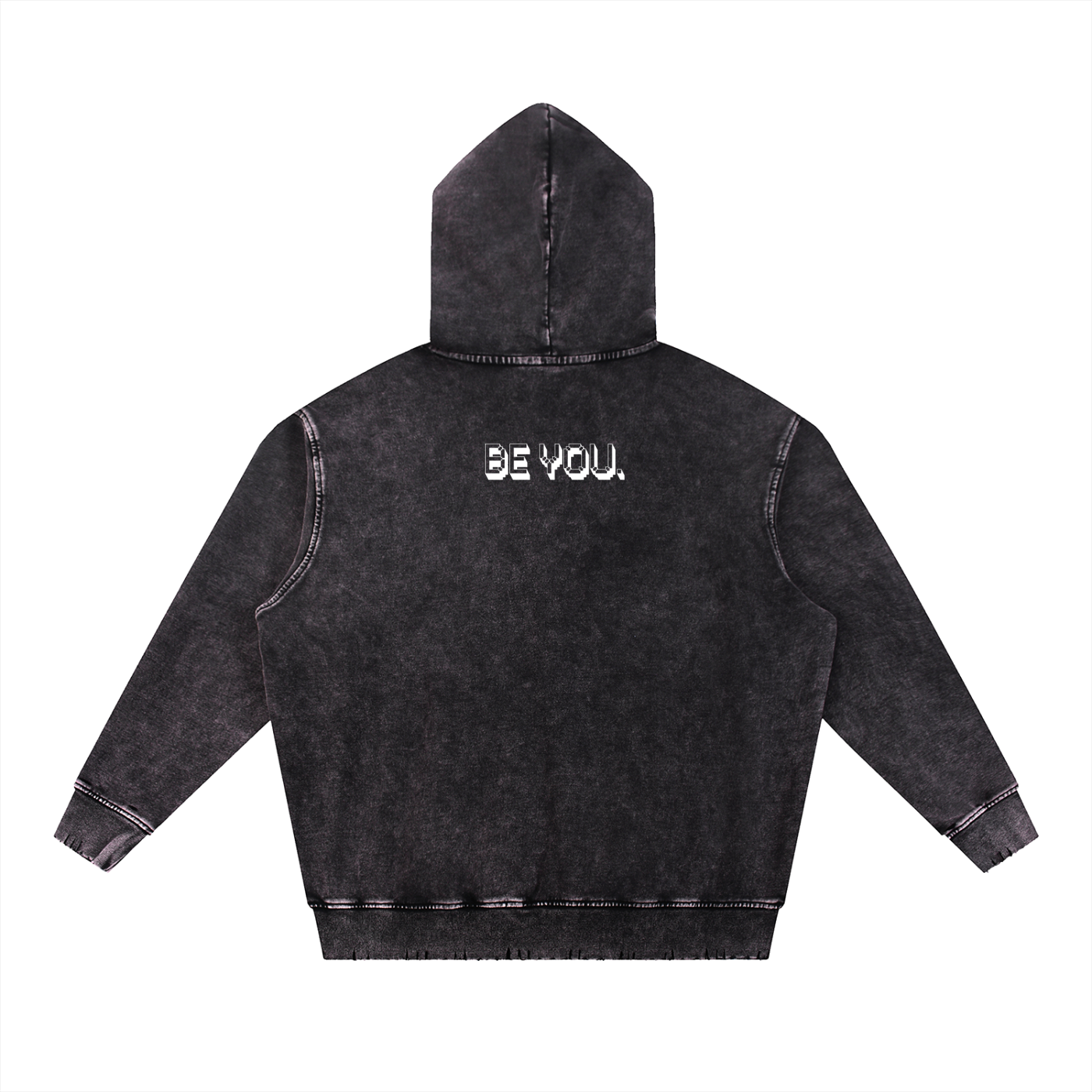 Snow Wash Hand-Frayed Heavyweight  Hoodie