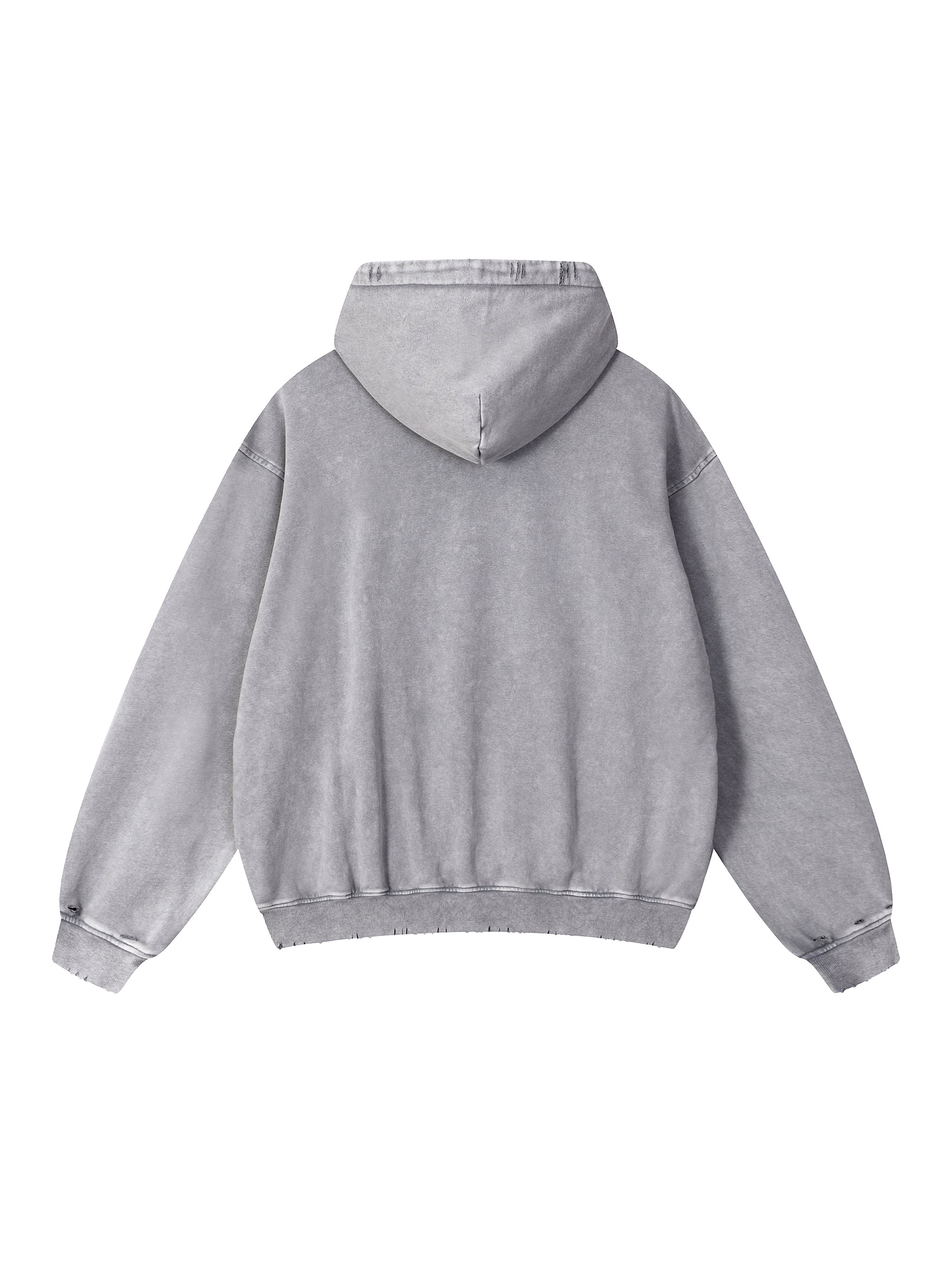 Snow Wash Hand-Frayed Heavyweight  Hoodie