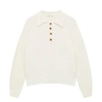 Fuzzy polo sweater